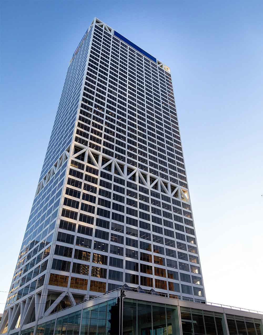  Liberty sign atop headquarters at US Bank Center in New York NY